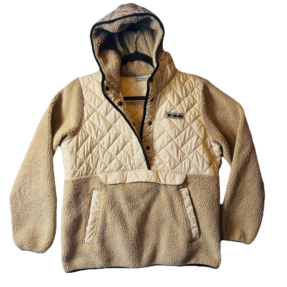 Columbia Sweet View Fleece Jacket Sweatshirt w/ Hood‎ Women's Md. White & Beige